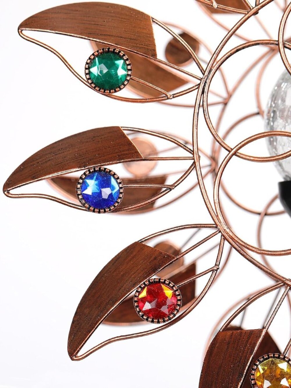 Solar Wind Spinner Multi-Color LED Lighting by Solar Powered Glass Ball with Kin - Picture 6 of 6